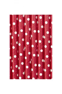 Party Deco Słomki papierowe w kropki, czerwone/białe, 19,5 cm, 10 szt SPP2-007 - Słomki do napojów - miniaturka - grafika 5