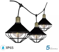 Lampy ogrodowe - V-tac Girlanda Ogrodowa 6xE27 3metry Miedź MAT Siatka LOFT IP65 VT-717S - miniaturka - grafika 1