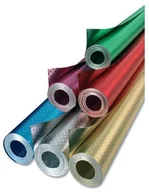 Opakowania i torebki na prezenty - folia folia R 77 ST - folia aluminiowa na rolce, dwustronnie kaszerowana, z świątecznym tłoczeniem w kształcie gwiazdki, ok. 50 cm x 10 m, różowa/różowa - idealna do majsterkowania i pakowania R 77 St - miniaturka - grafika 1