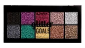 Cienie do powiek - NYX Professional Makeup Professional Makeup - GLITTER GOALS CREAM PRO PALETTE - Paleta brokatów do powiek NYXGPPDPO - miniaturka - grafika 1