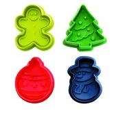 Formy do ciast - Ibili Foremki do ciastek z wypychaczem 733100, świąteczne, 4 szt. - miniaturka - grafika 1
