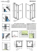 Kabiny prysznicowe - Radaway Nes KDJ B 100x80x200 lewa 100251000101/100390800101 - miniaturka - grafika 1