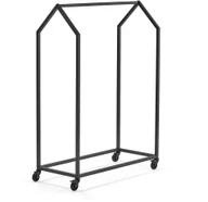 Wieszaki i stojaki - AJ Produkty Mobilny wieszak na ubrania CLOTHING HOUSE, czarny - miniaturka - grafika 1