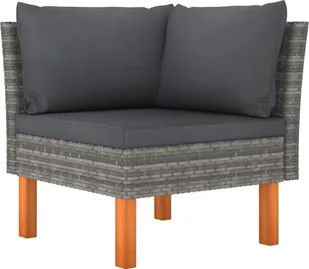 VidaXL Sofa narożna, polirattan i lite drewno eukaliptusowe 315754 - Sofy ogrodowe - miniaturka - grafika 7
