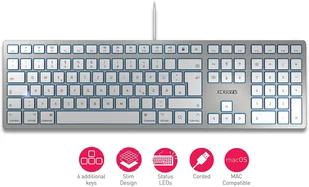 Cherry KC 6000 Slim Biało-Srebrny - Klawiatury - miniaturka - grafika 5