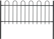 Ogrodzenia - Panel ogrodzeniowy z zaokrąglonymi końcami, 1,7 x 1 m, czarny - miniaturka - grafika 1