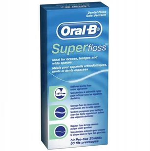 Oral-b SuperFloss Nić Ortodontyczna Mosty 50 szt. - Nici dentystyczne - miniaturka - grafika 2