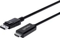 Kable - Manhattan Kabel DisplayPort HDMI 3m czarny 153218 153218 - miniaturka - grafika 1