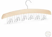 Wieszaki i stojaki - Relaxdays wieszak na pasek do szafy na ubrania, haczyk na 12 pasków, akcesoria uchwyt, drewno lotosu, wys. x szer. x gł., 1 szt. w opakowaniu 10024145_302 - miniaturka - grafika 1