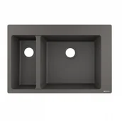 Zlewozmywaki - Hansgrohe S51 Zlewozmywak granitowy półtorakomorowy 77x51 cm kamienna szarość 43315290 - miniaturka - grafika 1