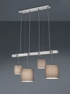 Reality Leuchten Lampa wisząca belka Padme, 4 tekstylne klosze - Lampy sufitowe - miniaturka - grafika 2