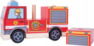 Bigjigs Toys Pojazd z klocków Straż Pożarna - Klocki - miniaturka - grafika 3