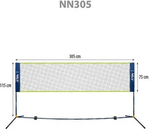 NILS NN305 SIATKA DO BADMINTONA 305CM POKROWIEC PEŁNY NILS - Badminton - miniaturka - grafika 4