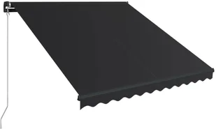 vidaXL Ręcznie zwijana markiza z LED, 350 x 250 cm, antracytowa vidaXL - Markizy - miniaturka - grafika 3