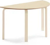 Stoły i stoliki do biura - AJ Produkty Stół ELTON, półokrągły, 1200x600x710 mm, beżowe linoleum, brzoza - miniaturka - grafika 1