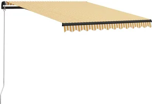 VidaXL Lumarko Ręcznie zwijana markiza z LED, 300 x 250 cm, żółto-biała 3055222 VidaXL - Markizy - miniaturka - grafika 3