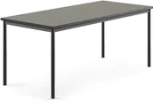 Meble do szkół i przedszkoli - AJ Produkty Stół SONITUS, 1800x800x720 mm, ciemno szare linoleum, antracyt - miniaturka - grafika 1
