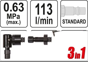Yato ZESTAW PNEUMATYCZNY 3W1 GRZECHOTKA/SZLIFIERKA PROSTA/SZLIFIERKA KĄTOWA YT-09860 - Klucze pneumatyczne - miniaturka - grafika 3
