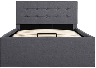 vidaXL Rama łóżka z podnośnikiem, ciemnoszara, tkanina, 90 x 200 cm - Łóżka - miniaturka - grafika 3