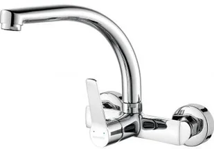 Kuchniox BATERIA ZLEWOZMYWAKOWA ŚCIENNA Z WYLEWKĄ ,CHROM BKW 087D - Baterie kuchenne - miniaturka - grafika 2