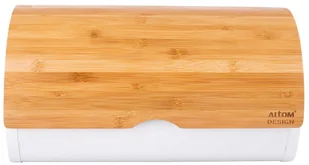 Lumarko Lumarko Chlebak Nierdzewny Biały Z Bambusową Pokrywą 38x24x20 Cm 020401751 Alt - Chlebaki - miniaturka - grafika 2