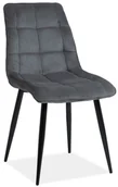 Krzesła - Signal Meble KRZESŁO CHIC SZTRUKS CZARNY STELAŻ / SZARY FJORD 15 CHICSCSZ - miniaturka - grafika 1