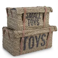 Pojemniki na zabawki - Childhome Rattanowe Kosze na pasek zestaw 2 szt. - miniaturka - grafika 1