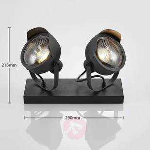 Lampenwelt com Spot sufitowy Henega, reflektor, czarny, 2-pkt. - Lampy sufitowe - miniaturka - grafika 4
