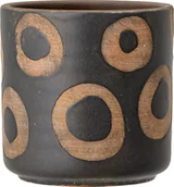 Donice - Bloomingville Osłonka na doniczkę Avo w okręgi 12 cm czarna 82048993 - miniaturka - grafika 1