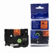 Papier do drukarek - Brother Taśma zamiennik TZ-B61 / TZe-B61, signální 36mm x 8m, czarny druk / pomarańczowy podkład - miniaturka - grafika 1