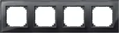 Wyłączniki światła i elektryczne - Merten 489403 m-Plan prawdziwe szkło ramki, 4 kieszeń, Onyx Czarny - miniaturka - grafika 1