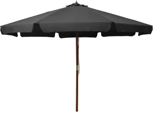 vidaXL Parasol ogrodowy na drewnianym słupku, 350 cm, antracytowy vidaXL - Parasole ogrodowe - miniaturka - grafika 7