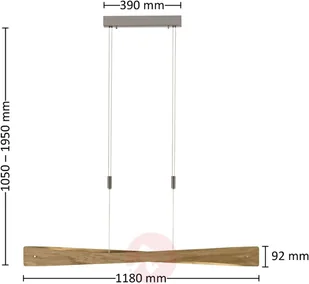 LUCANDE Lucande Lian lampa wisząca LED, drewno dębowe - Lampy sufitowe - miniaturka - grafika 4