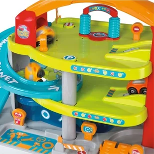 Smoby 120401 Vroom Planet Duży piętrowy garaż z autkiem + wóz strażacki 3032161204017 - Tory, garaże, parkingi - miniaturka - grafika 3