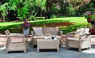 Allibert Meble rattanowe Corfu cappuccino - Meble ogrodowe - miniaturka - grafika 5