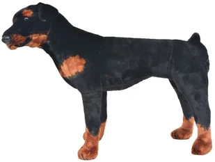 vidaXL vidaXL Pluszowy rottweiler, stojący, czarno-brązowy, XXL - Maskotki i pluszaki - miniaturka - grafika 2