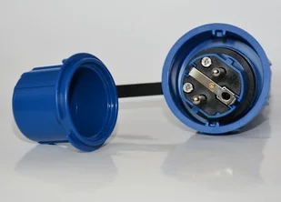 PCE Polska sp. z o.o. Wtyczka przenośna 16A 2P+Z UNI-SCHUKO 230V IP68 niebieska NAUTILUS 20051-b - Kostki, złączki, wtyczki - miniaturka - grafika 2