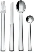 Zestawy sztućców - Alessi jh01s24 okrągła komplet sztućców 24 elementów, ze stali nierdzewnej, srebrny model 24 jednostek JH01S24 - miniaturka - grafika 1