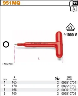 Beta KLUCZ TRZPIENIOWY TYPU T 8MM, W IZ.DO 10 951MQ/8 - Klucze i nasadki - miniaturka - grafika 2