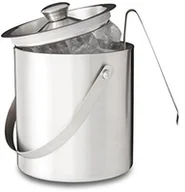 Pozostałe akcesoria barmańskie - Relaxdays Pojemnik na lód okrągły z pokrywą, szczypcami do lodu, kostki lodu  wentylator do baru, impreza, 2 litrów, wys. x szer. x gł.: 17 x 15 x 15 cm, srebrny 10020841 - miniaturka - grafika 1