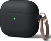 Akcesoria do słuchawek - Elago Elago AirPods 3 Silicone Hang Case etui z karabińczykiem do AirPods 3 czarne EAP3HG-HANG-BK - miniaturka - grafika 1