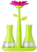 Pojemniki na przyprawy - Vigar Flower Power zestaw do soli i pieprzu, zielono-różowe 7019 - miniaturka - grafika 1