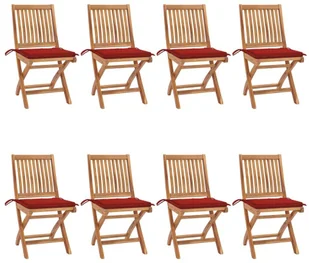 vidaXL Składane krzesła ogrodowe z poduszkami, 8 szt., drewno tekowe! 3072867 - Fotele i krzesła ogrodowe vidaXL Składane krzesła ogrodowe z poduszkami, 8 szt., drewno tekowe! 3072867 - Fotele i krzesła ogrodowe - miniaturka - grafika 1