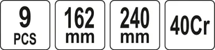 YATO ZESTAW HACZYKÓW Z RĘKOJEŚCIĄ 9 CZ ZAWIERA 8 HACZYKÓW PLUS SKROBAK DO USZCZELEK - Kombinerki i obcęgi - miniaturka - grafika 4