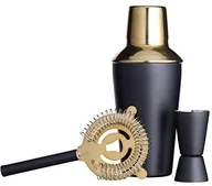 Shakery barmańskie - Kitchen Craft Kitchencraft Bar Craft luksusowe wykończenie  stal nierdzewna Cocktail-zestaw na prezent (3-częściowy), mosiądz BCSHAK3PC - miniaturka - grafika 1