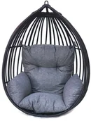 Fotele ogrodowe wiszące - Rojaplast fotel wiszący BOGOTA czarny bez konstrukcji - miniaturka - grafika 1