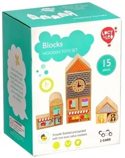 Lucy Leo Kolorowe klocki drewniane Miasto 15 elementów LL166 - Klocki - miniaturka - grafika 10