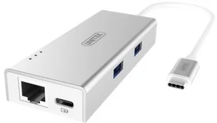 Unitek Adapter USB TYP-C Power Delivery USB 3.0/GIGA ETHERNET Y-9106 - Adaptery i przejściówki - miniaturka - grafika 2