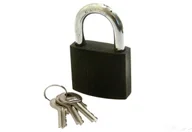 Kłódki - Kłódka żeliwna KSS75 zatrzaskowa z hartowanym pałąkiem - miniaturka - grafika 1