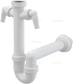 Syfony - Alca PLAST Alcaplast Pólsyfon zlewozmywaka rurowy z nakrętka 6/4" z dwoma przyłączami A82 40 ! - miniaturka - grafika 1